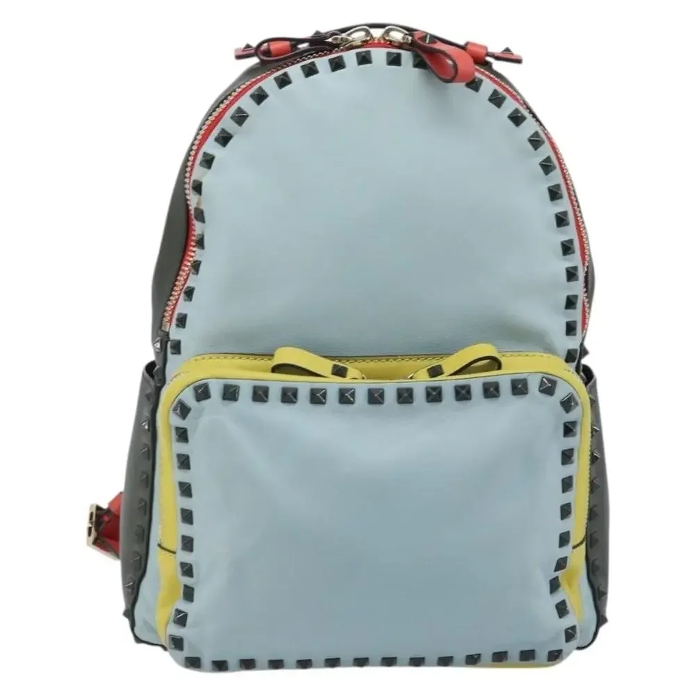 Valentino Leather Backpack Light Blue